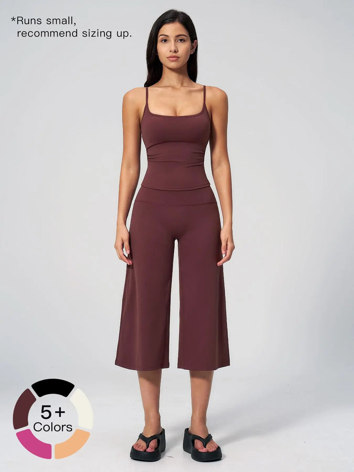 New Yoga Tank Top High Waist Quick-Dry Casual Culottes Capris Pants Running Outdoor Yoga Set for Women, Capris ,Comfortable and Stylish Activewear