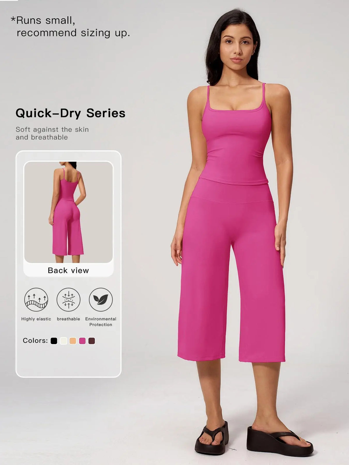 New Yoga Tank Top High Waist Quick-Dry Casual Culottes Capris Pants Running Outdoor Yoga Set for Women, Capris ,Comfortable and Stylish Activewear